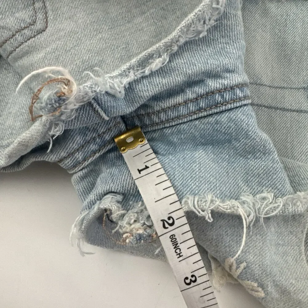 American Eagle Super Stretch Jean Shorts Size 4 Floral EMBROIDERED - Picture 12 of 13